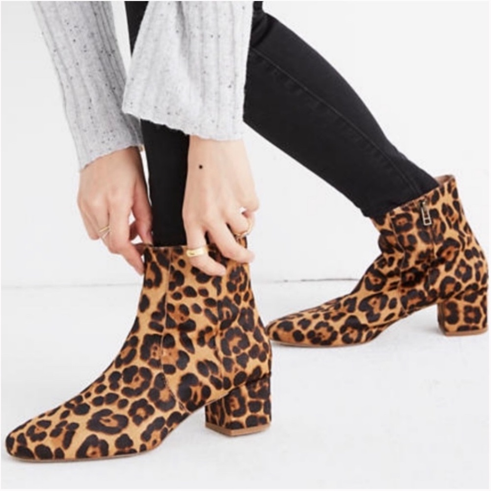 Madewell The Jada Boot in Leopard Calf Hair Size 9